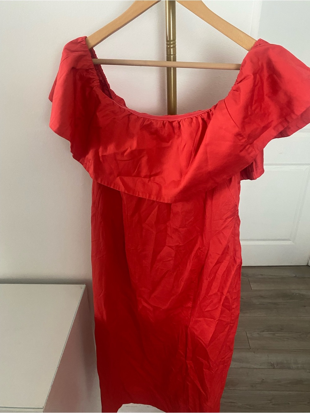 Old Navy Red One-Shoulder Ruffle Dress